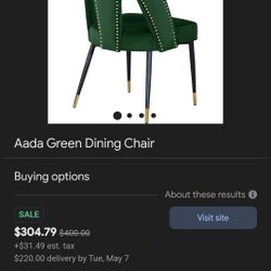 6 Ada Green Dining Chairs 