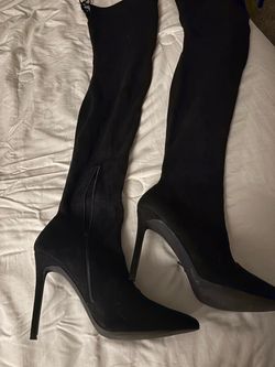 Black Suede Over-the-Knee Stiletto Boots size 9