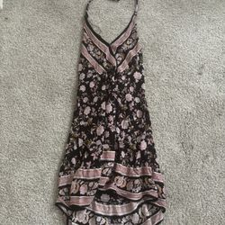 Black And Pink Floral Dress