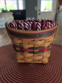 Longaberger Woven Basket with Fabric and plastic Liner