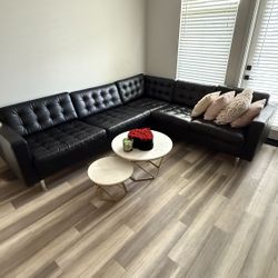 Black Leather Ikea Sofa