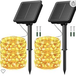 Christmas Solar string led lights, 2 pack 72ft,200 led New In Box