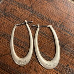 Sterling silver Fossil hoop earrings