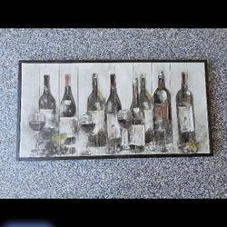 Canvas Wine Bottles Wall Wine Art