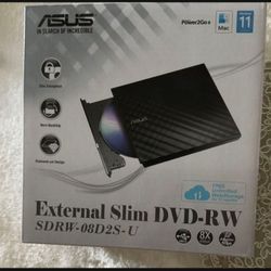 ASUS ASUS LITE Portable USB 2.0 Slim 8X DVD/Burner +/- Rewriter External Drive, Compatible with both Mac & Windows, Black (SDRW-08D2S-U/BLK/G/AS)