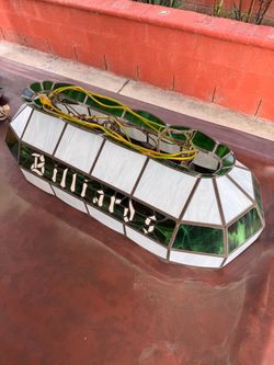 Vintage Budweiser Stained Glass Tiffany-Style Billiard / Pool Table Hanging Lamp