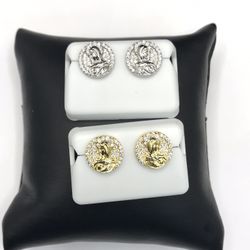 925 Sterling Silver 0.50CT MOISSANITE Mama Maryscrew Back Unisex Earrings 