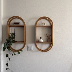 Two Beautiful Light Wood Shelves 