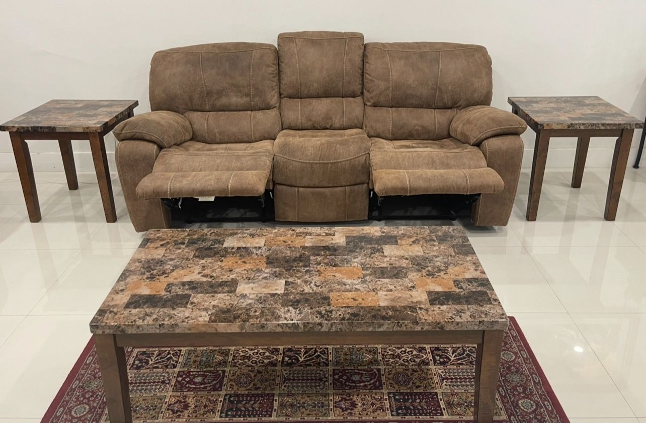 3 Person Reclining Sofa With Coffee And 2 End tables