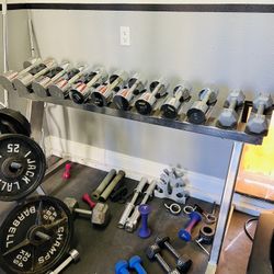 Dumbbell Weight Set 7 Pairs - 5-35lbs, 40lb  w/Rack 