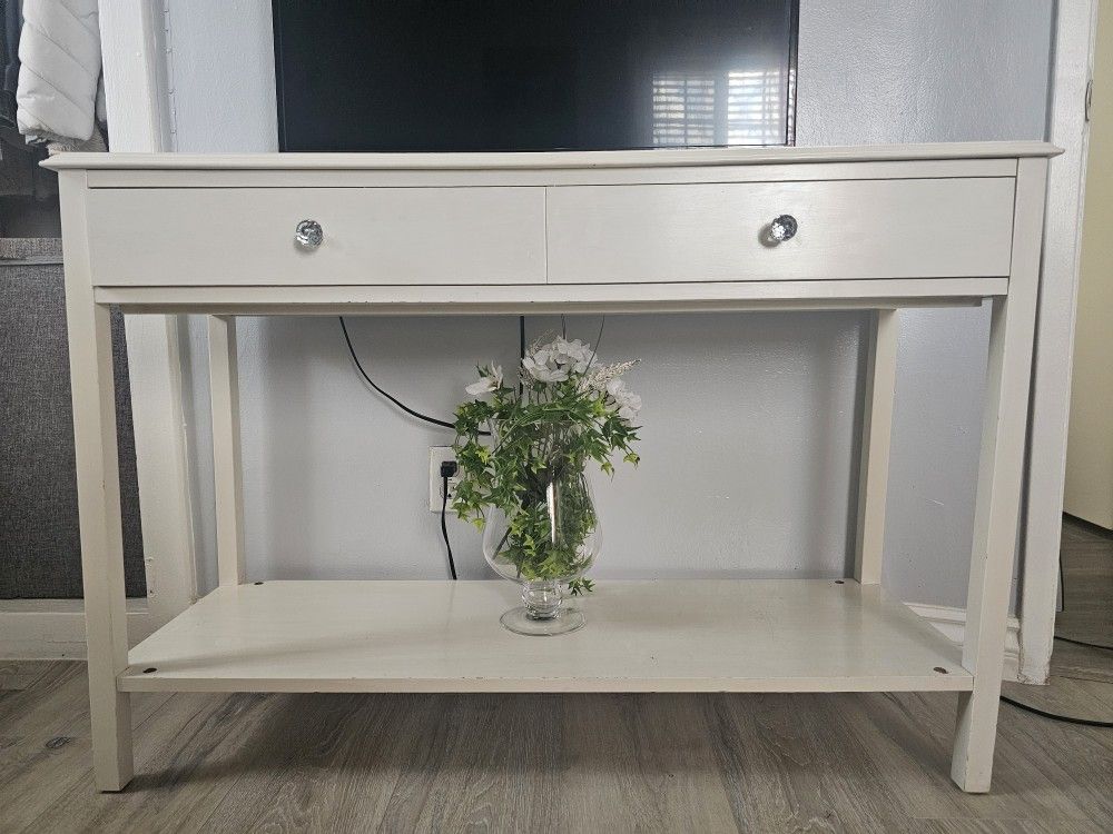 White TV Stand.