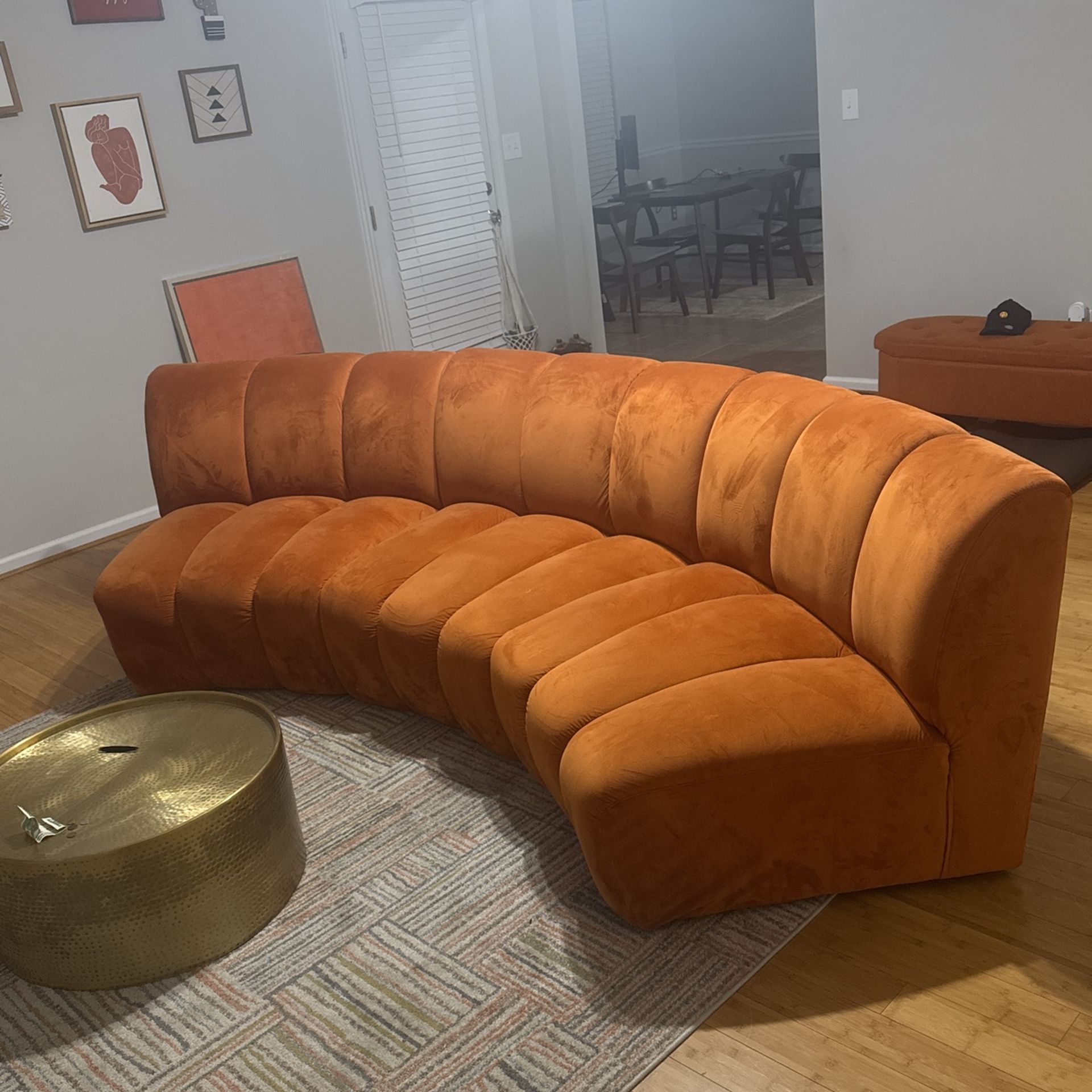 Velvet Curved Sofa
