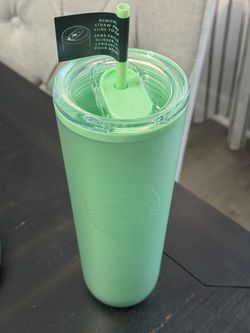 NWT Starbucks 2025 Summer Seafoam Mint Green Soft Touch Venti Tumbler