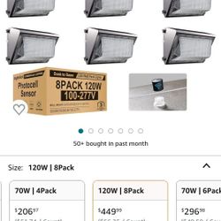 Lightdot 120W LED Wall Pack Lights with Photocell, 18000Lm [Eqv. 1020W MH/HPS], 5000K Daylight IP65, Bright Outdoor Flood Security Lighting