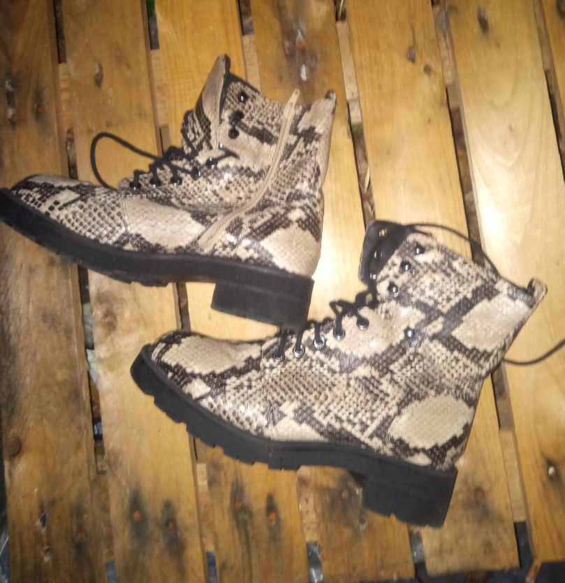 Women's Snake Skin Boots Like New .