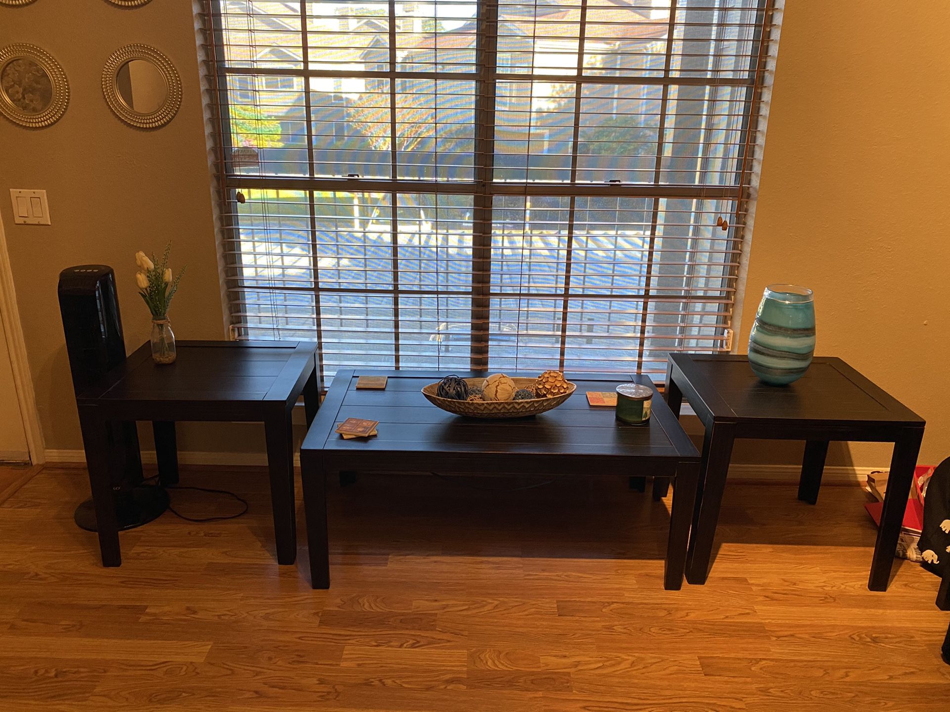 Coffee table and 2 end tables