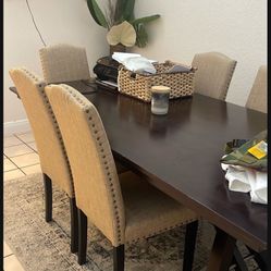 6 Dining Studded Chairs 