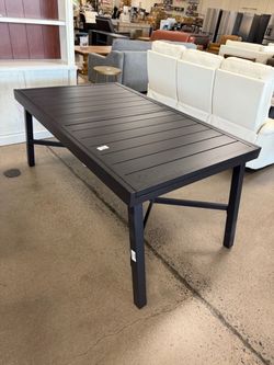 84" Rectangular Metal Extendable Outdoor Dining Table