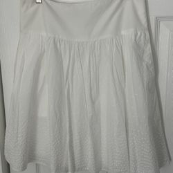 Club Monaco White Boho Swiss Dot Skirt 