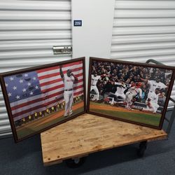 Set Of 2 Boston Red Sox Professionally Framed Large Photos


