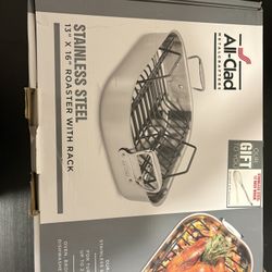 All-Clad Stainless Steel Roasting Pan with Nonstick Rack With Bonus Whisk