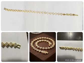 Gold-Tone Crystal Clover Tennis Bracelet