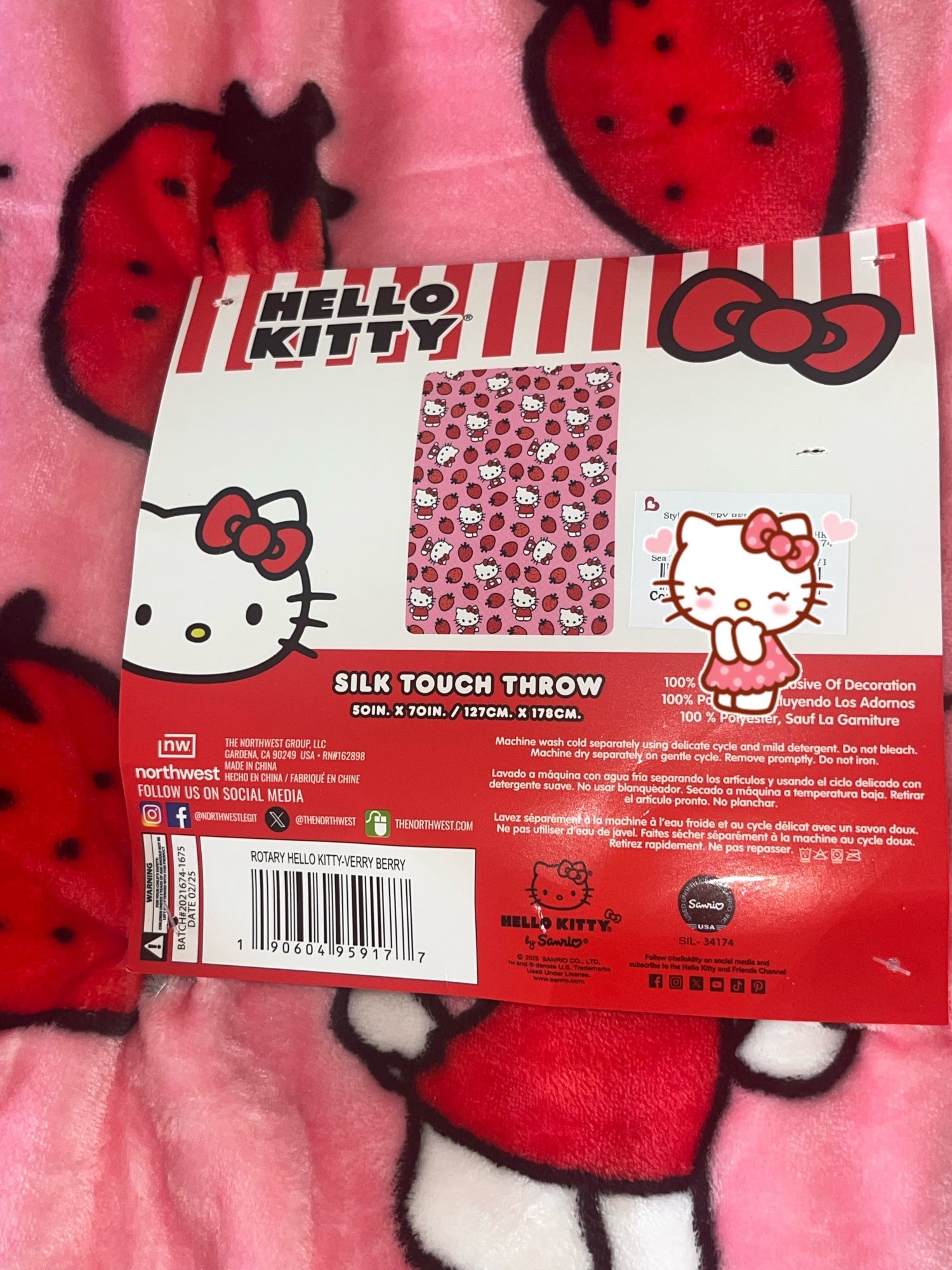 Strawberry Hello Kitty Thrown