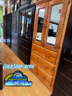 Tall closet wardrobe with mirror new oak pinewood ropero armoire