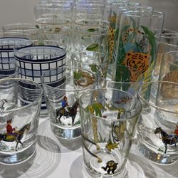 Vintage Glasses Assorted Lot Of 28