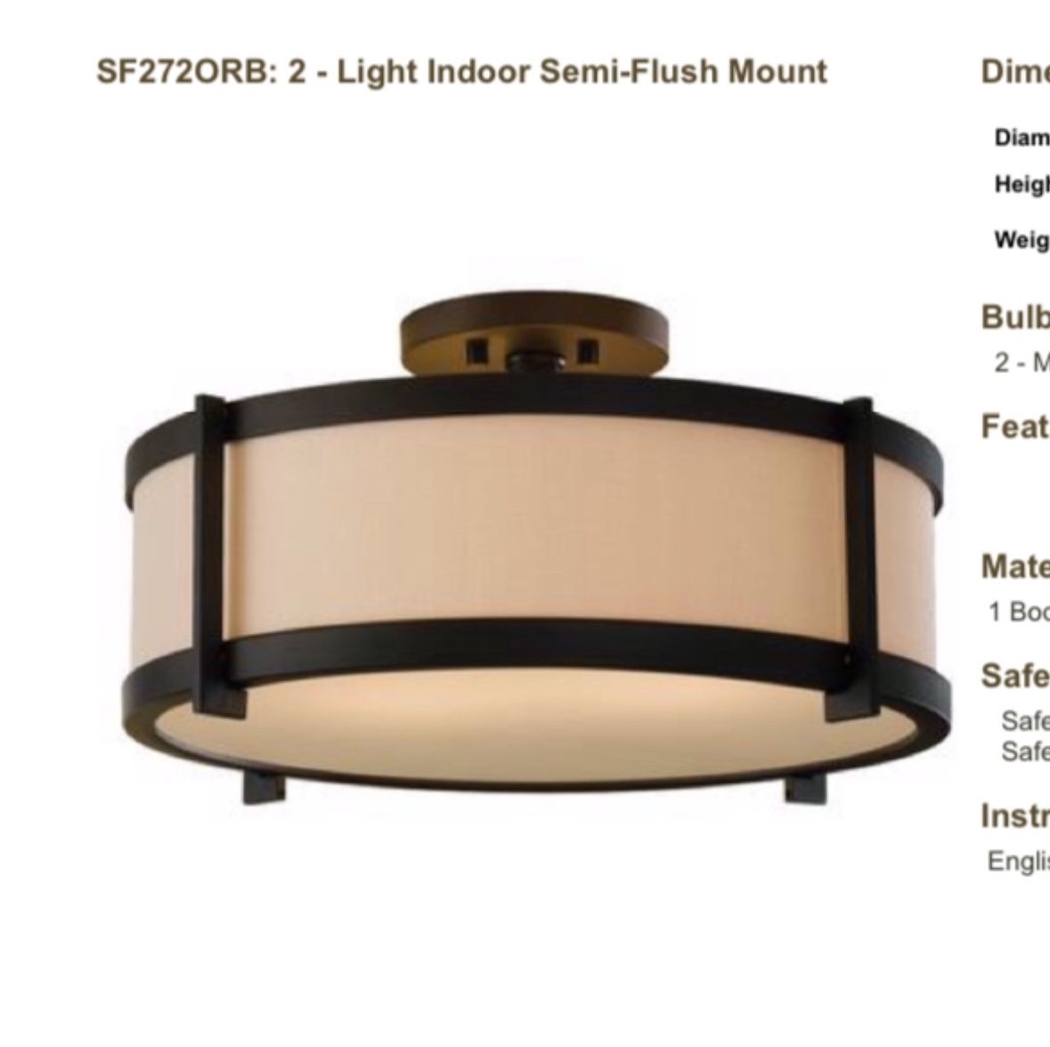 Craftsman Style Ceiling Light Fixture