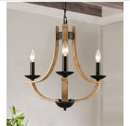 Farmhouse Chandelier for Dining Room 3-Light 19" Wide Adjustable Kitchen Island Pendant Lighting, Rustic Hanging Light Fixture for Entryway Foyer Bedr