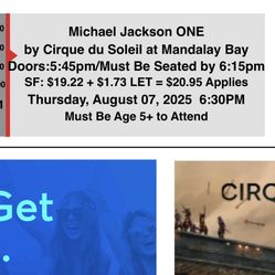 Michael Jackson Cirque Du Soleil Tickets 