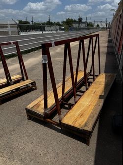 A frame  rack for glass
