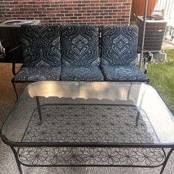 Wrought Iron couch/table Set