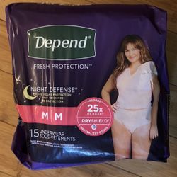 Depend Night Defense Women’s Adult Incontinence Underwear Size M