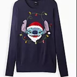 Disney Torrid Lilo And Stitch Ugly Christmas Sweater Size 2 (18-20)
