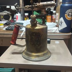 antique brass blowtorch made by Clayton & Lambert. 
