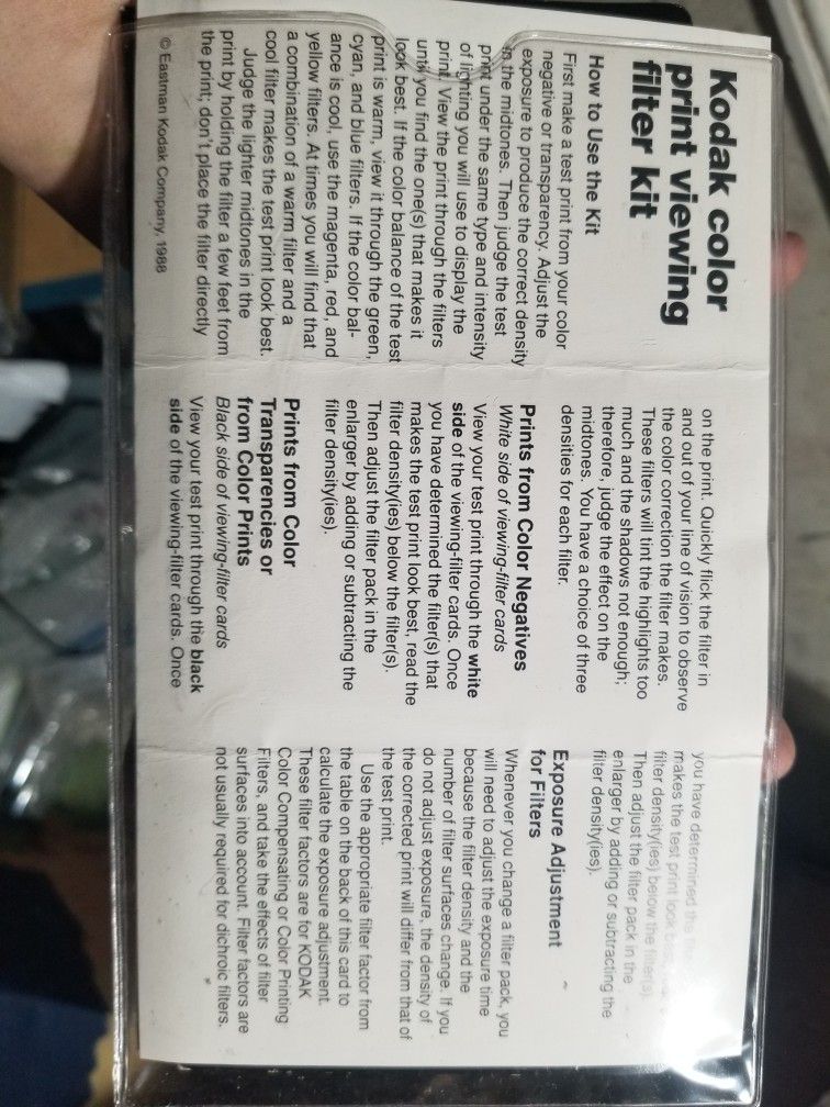Kodak Color Print Viewing Filter Kit for Sale in Glendale, CA
