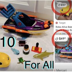 $10 Bundle Fisher Price Boat 🛥️,Baby Shark 🦈 Robot and accessories