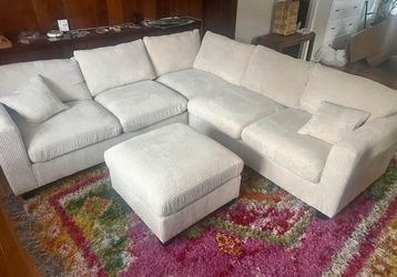New 99x99 corduroy sectional couch
