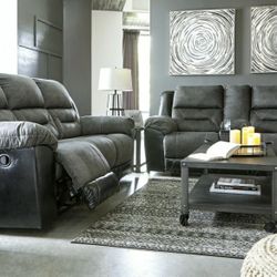Earhart Slate Reclining Living Room Set

