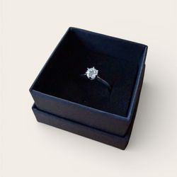 Moissanite solitaire ring .5 carat Sterling Silver  5mm size. GRA Certified. 