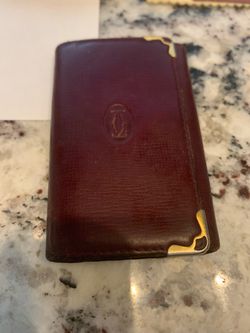 Authentic CARTIER WALLET RARE RED LEATHER KEYCASE