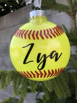 Softball Christmas Ornament