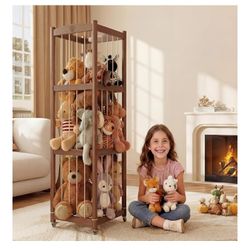 Stuffed Animal Storage Zoo Tower, Walnut