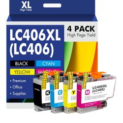 Brand: Toner Bank LC406 LC406XL Ink Cartridges for Brother Printer 406XL LC 406 XL for MFC-J4335DW MFC-J5855DW MFC-J6555DW MFC-J4535DW MFC-J6955DW MFC