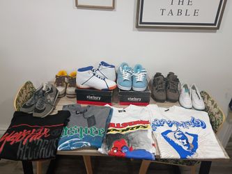 Lot of sneakers and tees