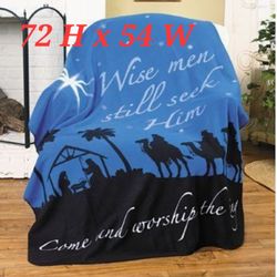 Wise Men Seek Fleece Throw Blanket (72"Hx54"W)-$18.00