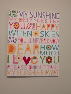 You Are My Sunshine Canvas Wall Art