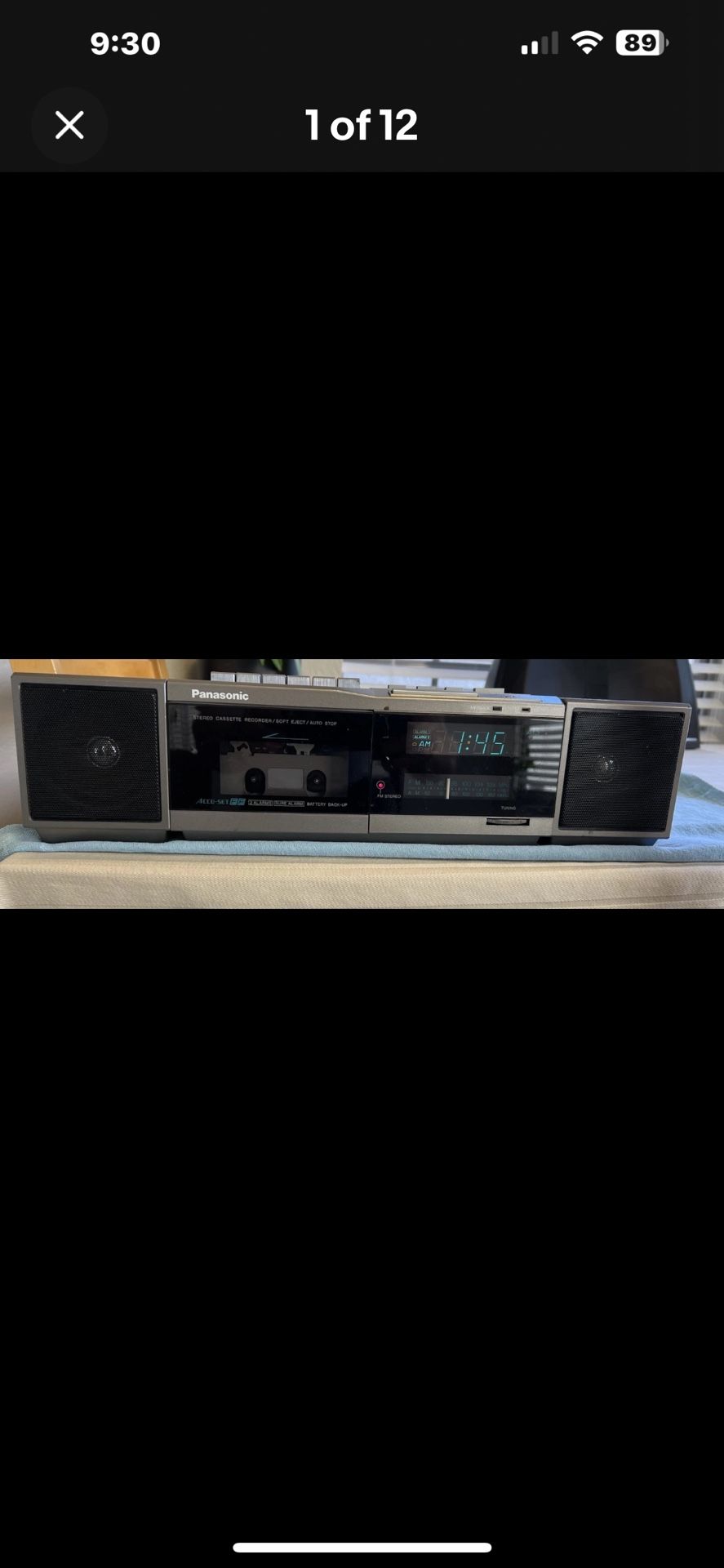 Used Vintage Panasonic RC X410 LED Alarm Clock AM/FM Radio Cassette Recorder